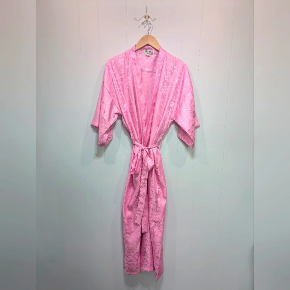 Eastern‎ Collection Silk Robe in Bubblegum Pink Small/Medium F1 Vintage Kimono